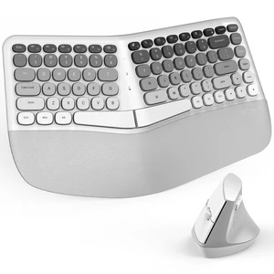 MOFII Wireless Ergonomic Keyboard & Mouse Combo Split Curved Keyboard with Wrist Rest (All-Day Comfort) + Wireless Vertical Ergonomic Optical Mouse, Compatible with PC/Laptop/Desktop MOFII Wireless Ergonomic Keyboard & Mouse Combo Split Curved Keyboard with Wrist Rest (All-Day Comfort) + Wireless Vertical Ergonomic Optical Mouse, Compatible with PC/Laptop/Desktop