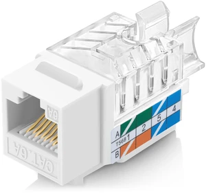 Everest 45 Degree RJ45 Cat6A Keystone Jacks Slim Profile 20-Pack White Everest 45 Degree RJ45 Cat6A Keystone Jacks Slim Profile 20-Pack White