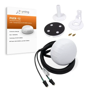 Poynting PUCK-12 2-in-1 Transportation & M2M/IOT Antenna ^^ WiFi ^^ 2X2 MIMO ^^ 2400-2500 MHz ^^ 5000-7200 MHz ^^ White Poynting PUCK-12 2-in-1 Transportation & M2M/IOT Antenna ^^ WiFi ^^ 2X2 MIMO ^^ 2400-2500 MHz ^^ 5000-7200 MHz ^^ White