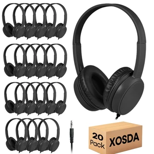 XOSDA Classroom Headphones Bulk 20 Pack for for Kids Students K-12, Wholesale School Durable Wired Earphones for Teachers Teens Chromebook Computer Laptop(LS30,20 Black) XOSDA Classroom Headphones Bulk 20 Pack for for Kids Students K-12, Wholesale School Durable Wired Earphones for Teachers Teens Chromebook Computer Laptop(LS30,20 Black)