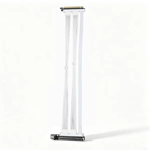 GIGA-MEGA PCIe 5.0 X16 Riser Cable Right Angle Left Angle Straight Flexible Bundle Cable for AI Server 50-60 CM Length Black and White (White, Left Angle 50cm) GIGA-MEGA PCIe 5.0 X16 Riser Cable Right Angle Left Angle Straight Flexible Bundle Cable for AI Server 50-60 CM Length Black and White (White, Left Angle 50cm)