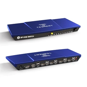 TESMERT 4K@144Hz DisplayPort KVM Switch 4 Computer 1 Monitor, DP 1.4 KVM Switches for 4 PC, EDID Emulator, Auto Scan, HDR, HDCP 2.2, Daisy Chain, IR Remote Control Hotkey Switch, 4 1.5m DP USB Cable TESMERT 4K@144Hz DisplayPort KVM Switch 4 Computer 1 Monitor, DP 1.4 KVM Switches for 4 PC, EDID Emulator, Auto Scan, HDR, HDCP 2.2, Daisy Chain, IR Remote Control Hotkey Switch, 4 1.5m DP USB Cable