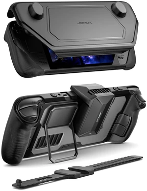 JSAUX ModCase for Steam Deck/Steam Deck OLED, PC0104 Modular Valve Steam Deck Case Include Protective Case, Face Cover, Cooling Fan, Metal Bracket and Strap - Cooler Set JSAUX ModCase for Steam Deck/Steam Deck OLED, PC0104 Modular Valve Steam Deck Case Include Protective Case, Face Cover, Cooling Fan, Metal Bracket and Strap - Cooler Set
