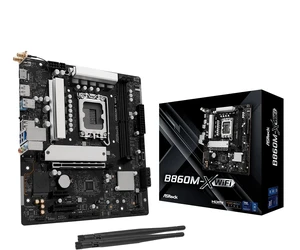 ASRock B860M X WiFi 6E DDR5 up to 9066+ (OC) MHz 128GB M.2 B860 LGA1851 Micro ATX Motherboard Intel Core Ultra(Series 2) BIOS Flashback SATA3 6.0 Gb/s PCIe 4.0 x16 Realtek 2.5G LAN 7 x USB 3.2 ASRock B860M X WiFi 6E DDR5 up to 9066+ (OC) MHz 128GB M.2 B860 LGA1851 Micro ATX Motherboard Intel Core Ultra(Series 2) BIOS Flashback SATA3 6.0 Gb/s PCIe 4.0 x16 Realtek 2.5G LAN 7 x USB 3.2
