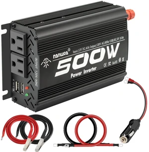 500 Watt Power Inverter car Inverter Rate 500W / Peak 1000W DC12V to AC 110V RV Inverter for Camping Charging Vehicle Power Inverter-Black(500W) 500 Watt Power Inverter car Inverter Rate 500W / Peak 1000W DC12V to AC 110V RV Inverter for Camping Charging Vehicle Power Inverter-Black(500W)