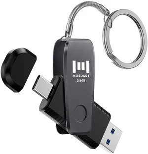 MOSDART 256GB USB C and A 3.1 Dual Flash Drive with Keychain, Black MOSDART 256GB USB C and A 3.1 Dual Flash Drive with Keychain, Black