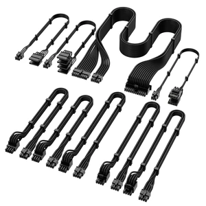 X-Enlazar PSU Cable Kit for ASUS Power Supplies - 90-Degree Connectors, Individually Sleeved with Braiding & Combs, 16AWG Wire, 9-Piece Kit, Type-B PCIe GPU Connectors - Black X-Enlazar PSU Cable Kit for ASUS Power Supplies - 90-Degree Connectors, Individually Sleeved with Braiding & Combs, 16AWG Wire, 9-Piece Kit, Type-B PCIe GPU Connectors - Black