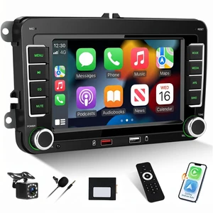 Car Stereo for Volkswagen VW Tiguan 2009-2015 with Wireless Apple CarPlay Android Auto, 7" HD Touchscreen Car Radio with Bluetooth, Backup Camera, FM AM RDS, Mirror Link, EQ/USB, Remote Control Car Stereo for Volkswagen VW Tiguan 2009-2015 with Wireless Apple CarPlay Android Auto, 7" HD Touchscreen Car Radio with Bluetooth, Backup Camera, FM AM RDS, Mirror Link, EQ/USB, Remote Control