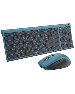 seenda COE401 Wireless Keyboard and Mouse Combo, 3-Device, Black Blue seenda COE401 Wireless Keyboard and Mouse Combo, 3-Device, Black Blue