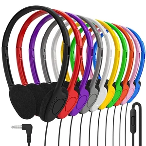 Maeline Bulk Classroom Headphones with Microphone 20 Pack Multicolor Wired On-Ear Headsets, Adjustable 3.5mm Plug, Individually Wrapped for Schools, Libraries & Labs Maeline Bulk Classroom Headphones with Microphone 20 Pack Multicolor Wired On-Ear Headsets, Adjustable 3.5mm Plug, Individually Wrapped for Schools, Libraries & Labs