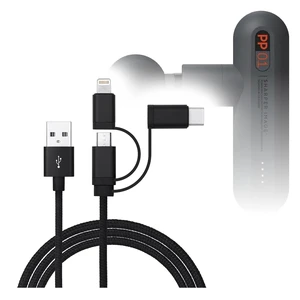BoxWave Cable Compatible with Sharper Image Power Percussion Massager Model 1017981 - AllCharge 3-in-1 Cable - Jet Black BoxWave Cable Compatible with Sharper Image Power Percussion Massager Model 1017981 - AllCharge 3-in-1 Cable - Jet Black