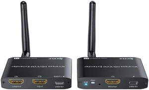 200M/650Ft Wireless HDMI KVM Transmitter and Receiver Kit 1080P@60Hz HDMI & USB Wireless Video & Audio & Keyboard Mouse Extender PC to TV Sender and Receiver with Local Loop-Out 200M/650Ft Wireless HDMI KVM Transmitter and Receiver Kit 1080P@60Hz HDMI & USB Wireless Video & Audio & Keyboard Mouse Extender PC to TV Sender and Receiver with Local Loop-Out