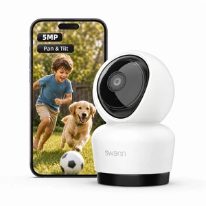 Swann 3K Indoor Pan Tilt WiFi Security Camera, 5MP Baby Pet Home PT Camera Swann 3K Indoor Pan Tilt WiFi Security Camera, 5MP Baby Pet Home PT Camera