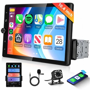 Hodozzy Single Din Car Stereo 10.4 Inch Vertical Rotatable Wireless Carplay Hodozzy Single Din Car Stereo 10.4 Inch Vertical Rotatable Wireless Carplay
