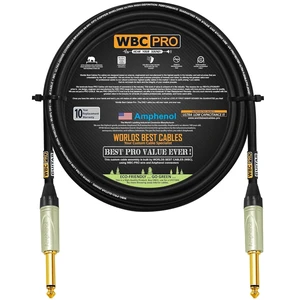 10 Foot - WBC-PRO-Guitar 20 AWG - Low-Cap (18pF/ft) Pro-Grade Graphite-Based - Dual-Shielded Guitar, Bass, Instrument Cable with Amphenol QM2P-AU Inch (6.35mm) Gold TS Connectors 10 Foot - WBC-PRO-Guitar 20 AWG - Low-Cap (18pF/ft) Pro-Grade Graphite-Based - Dual-Shielded Guitar, Bass, Instrument Cable with Amphenol QM2P-AU Inch (6.35mm) Gold TS Connectors