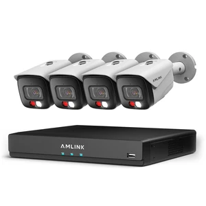 AMLINK 4K POE Security Camera System Outdoor, 8CH POE NVR, 4pc 4K Bullet Camera, Human/Vehicle Detection, IP67, Deterrent, Two Way Audio, Hard Drive Not Included, ALN-4108E-B8199EW4 AMLINK 4K POE Security Camera System Outdoor, 8CH POE NVR, 4pc 4K Bullet Camera, Human/Vehicle Detection, IP67, Deterrent, Two Way Audio, Hard Drive Not Included, ALN-4108E-B8199EW4
