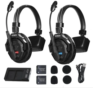 SYNCO XTALK X2 Wireless Headset Intercom System 2.4GHz 400 Meters Noise Cancellation Communication Headset for 2 Persons Live Streaming Movie Shoot Team Communication SYNCO XTALK X2 Wireless Headset Intercom System 2.4GHz 400 Meters Noise Cancellation Communication Headset for 2 Persons Live Streaming Movie Shoot Team Communication