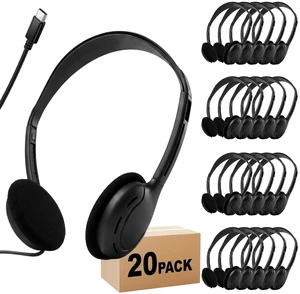 ZHENWAY USB-C Headphones Bulk 30 Pack, Black ZHENWAY USB-C Headphones Bulk 30 Pack, Black