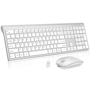 cimetech Rechargeable Full Size Wireless Keyboard and Mouse Combo - Silver cimetech Rechargeable Full Size Wireless Keyboard and Mouse Combo - Silver