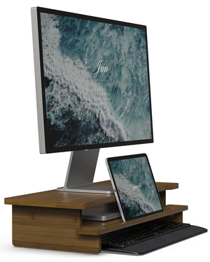 WELL WENG Monitor Stand Riser,Wood Desk Shelf with Phone & Tablet Slot WELL WENG Monitor Stand Riser,Wood Desk Shelf with Phone & Tablet Slot