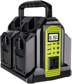Mewryytuo Power Inverter 4 Port for Ryobi 18V Battery, 350W Power Battery Inverter Pure Sine Wave, DC 18V to AC 110-120V and USB-A & USB-C Port for Camping, Jobsite, Emergency Backup (Tool Only) Mewryytuo Power Inverter 4 Port for Ryobi 18V Battery, 350W Power Battery Inverter Pure Sine Wave, DC 18V to AC 110-120V and USB-A & USB-C Port for Camping, Jobsite, Emergency Backup (Tool Only)