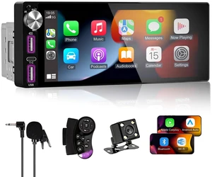 Single Din Radio Car Stereo with Wireless Apple CarPlay & Android Auto Single Din Radio Car Stereo with Wireless Apple CarPlay & Android Auto