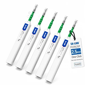 SK-LINK 2.5mm One-Click Fiber Optic Cleaning Pen SC FC ST Connector 5pk SK-LINK 2.5mm One-Click Fiber Optic Cleaning Pen SC FC ST Connector 5pk