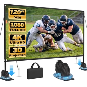 120 Inch Portable Projector Screen with Stand 4K Outdoor Movie Screen 120 Inch Portable Projector Screen with Stand 4K Outdoor Movie Screen