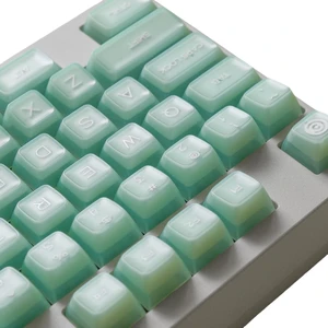 ULTRAEQUIP Jade Keycaps, 160 Keys Double Shot, PBT RSA Profile, Translucent Shine Through Custom Keycap Set with Split/ 7U Spacebar for Alice ISO ANSI/ 61/64/84/87/100/104/108 Mechanical Keyboard ULTRAEQUIP Jade Keycaps, 160 Keys Double Shot, PBT RSA Profile, Translucent Shine Through Custom Keycap Set with Split/ 7U Spacebar for Alice ISO ANSI/ 61/64/84/87/100/104/108 Mechanical Keyboard