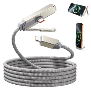 USB C Cable Foldable Stand 240W Fast Charging 1.5M 4.92ft Type C Cord Grey USB C Cable Foldable Stand 240W Fast Charging 1.5M 4.92ft Type C Cord Grey
