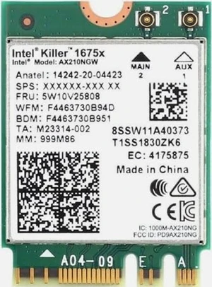Fullcourt Enterprises Killer Wi-FI 6E 1675X + Bluetooth 5.3, WiFi Module Upgrade Fullcourt Enterprises Killer Wi-FI 6E 1675X + Bluetooth 5.3, WiFi Module Upgrade