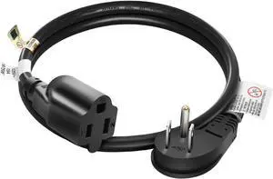 FIRMERST 1875W Flat Plug Extension Cord Black 2 feet, 15A 14 AWG