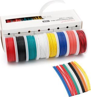 FIRMERST 18 Gauge 20 Feet Solid Core Tinned Copper Hook up Wire Kit - 8 Colors