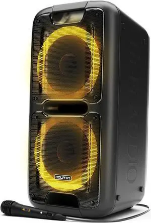 Dolphin SP-2100RBT Portable Bluetooth Speaker on Wheels with Sound Activated Light Show