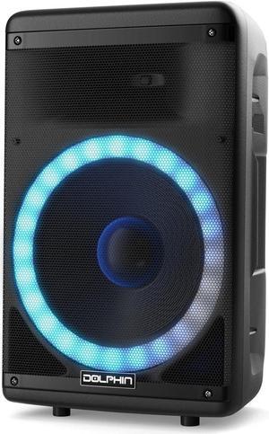 Dolphin SP-1600RBT Party Speaker | 15" 3600W Loud Sound System w/LED Lights, Includes Microphone & Remote Control