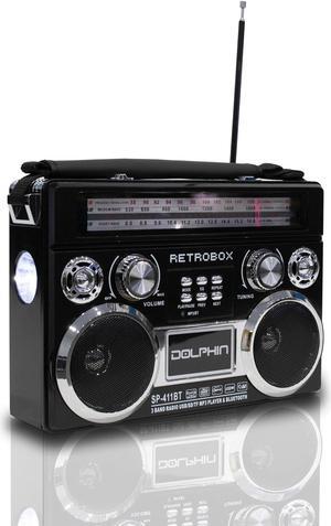 Dolphin SP411BTBLK Audio Retrobox Portable Bluetooth Speaker - Black