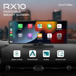 Coral Vision 10inch Smart Screen ,portable wireless carplay ,with Siri / bluetooth/apple carpaly/Android Auto Navigation Infotainment