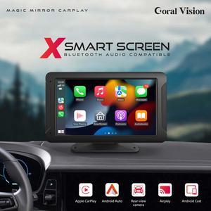 Coral Vision Economic Wireless 7-inch Portable CarPlay Android Auto Bluetooth Audio Output model X