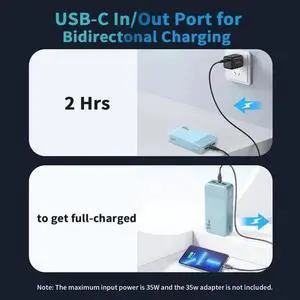 Power Bank 20000mAh 35W Charging Portable External Battery Backup For Cell Phone