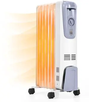 ARLIME 1500W Oil Filled Radiator Heater, Electric Space Heater with Adjustable Thermostat, 3 Heat Settings, Overheat & Tip-Over Protection, Oil Heaters for Indoor Use Room Office Home