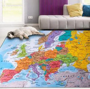 Ocervd Color Map Area Rug 3x5ft Rugs for Living Room Bedroom