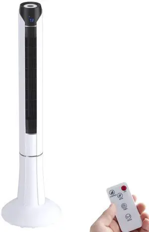 ARLIME Tower Fan 48 Inch, 80° Oscillating Fan with Remote Control, LED Display, 3 Speeds & 3 Modes, Quiet Bladeless Cooling Fan for Bedroom, Living Room, Home Office