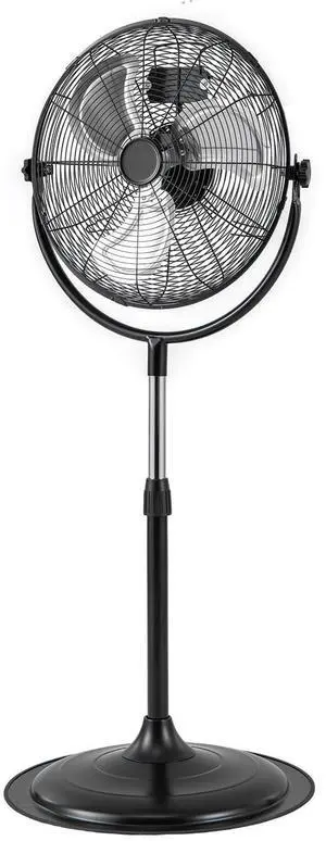 ARLIME 18" High Velocity Pedestal Fan, Industrial Oscillating Standing Fan w/3 Speeds, 360° Tilt & Adjustable Height, Heavy Duty Metal Floor Fan for Commercial, Garage, Workshop, Warehouse (18 Inch)
