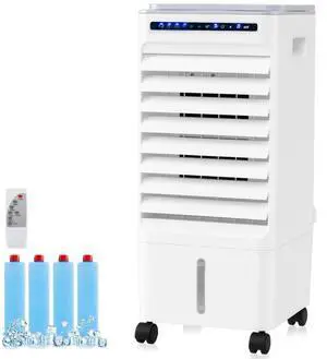ARLIME 3 in 1 Evaporative Air Cooler, Windowless Swamp Cooler with 4 Modes, 3 Speeds, 7H Timer, Wide Oscillation, Remote, Double Tanks and 4 Ice Packs, Cooling Fan for Bedroom Living Room Office
