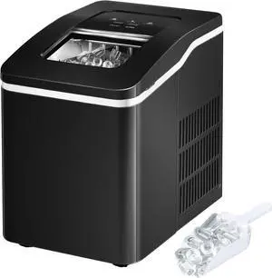 ARLIME Portable Ice Maker Machine for Countertop, Bullet Cubes Ready in 8 Mins, 26LBS/24H, Electric Ice Maker with Scoop and Basket for Home, Office, Party, Bar (Black)