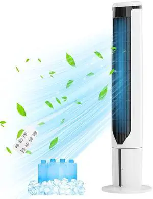 ARLIME 3-IN-1 Evaporative Air Cooler, Swamp Cooler Portable Cooling Tower Fan with Remote Control, 70° Oscillation, 7H Timer, 4 Ice Packs, Portable Tower Air Conditioner for Home & Office, 41"