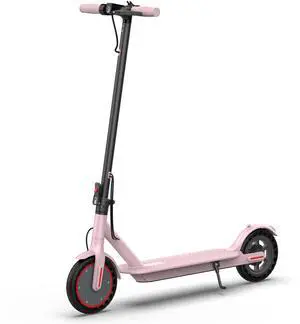 Roinside Electric Scooter - 8.5" Solid Tires, 350W Motor, Up to 19 MPH and 15 Miles Long-Range Commuting Foldable Scooter for Adults with Dual Braking System and Smart App, Pink
