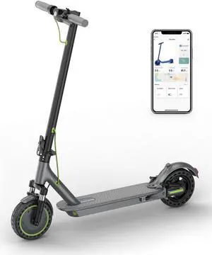 Roinside Dual Suspension Electric Scooter - 8.5" Solid Tires, 350W Motor, Up to 19 MPH and 15 Miles Long-Range Commuting Folding Adults E-Scooter for with Dual Braking System and Smart App