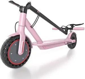 Roinside Pink Electric Scooter - 8.5" Solid Tires, 350W Motor, Up to 19 MPH and 15 Miles Long-Range Commuting Foldable E-Scooter for Adults with Dual Braking System and Smart App