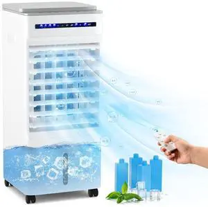 ARLIME Evaporative Air Cooler, 3-in-1 Portable AC with Fan & Humidifier w/Remote, 7H Timer, 3 Wind Speeds, 3 Modes, Room Air Conditioner, Quiet Swamp Cooler Fan for Room Home Office